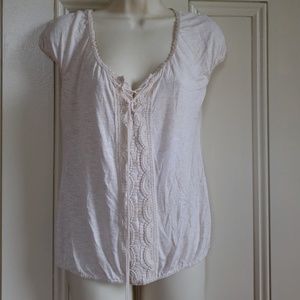 Max studio romantic adorable rayon linen crochet